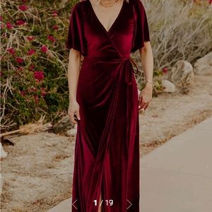 Baltic Born Meghan Velvet Wrap Dress in Mulberry